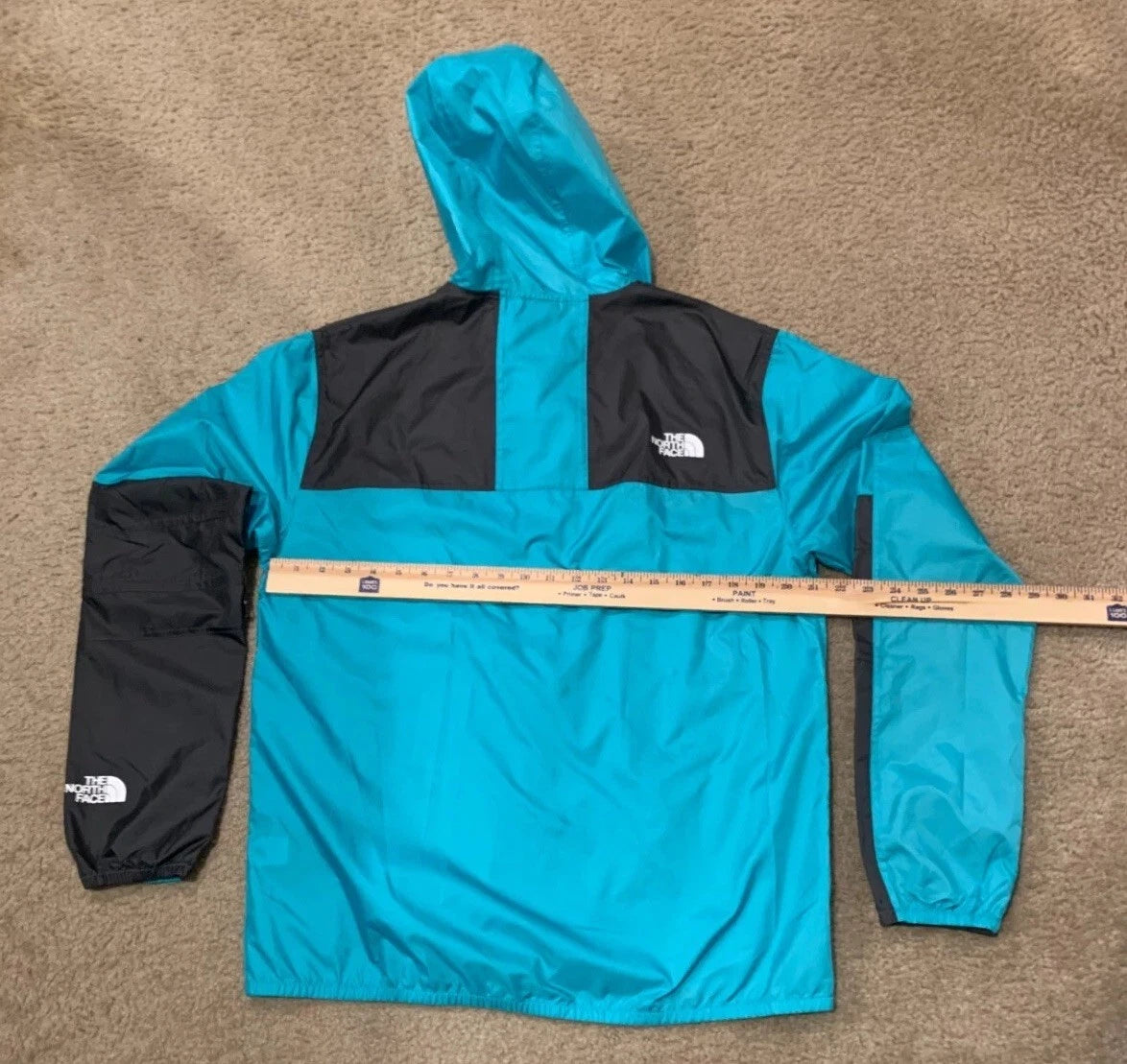 The North Face Mens Teal Seasonal Mountain Hooded Outdoor Rain Coat Jacket Large