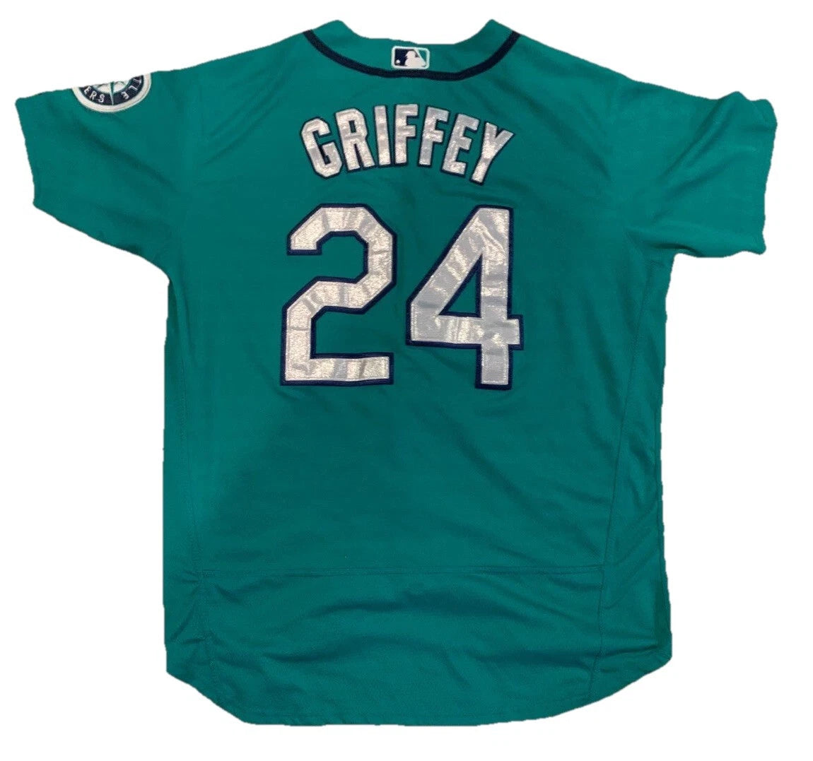 Majestic Mens Green Seattle Mariners Ken Griffey Jr #24 Flex MLB Jersey Size 40