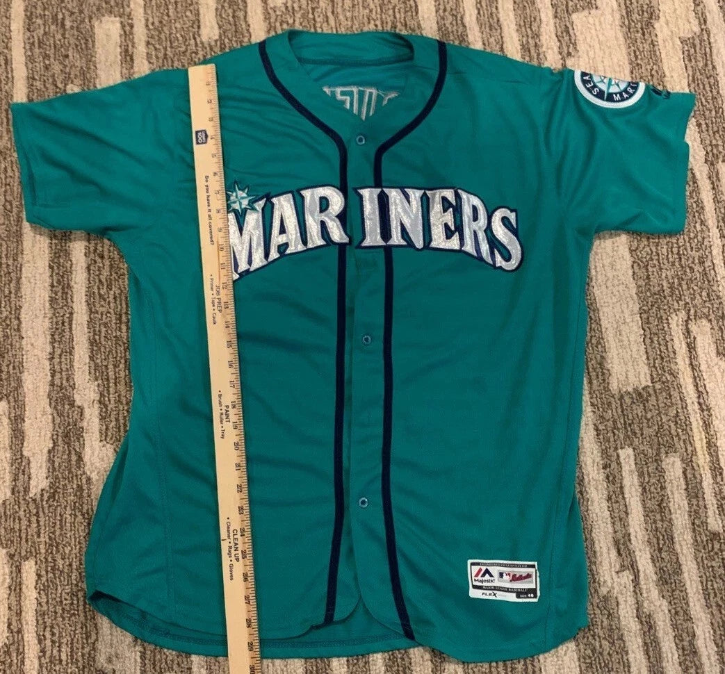 Majestic Mens Green Seattle Mariners Ken Griffey Jr #24 Flex MLB Jersey Size 40