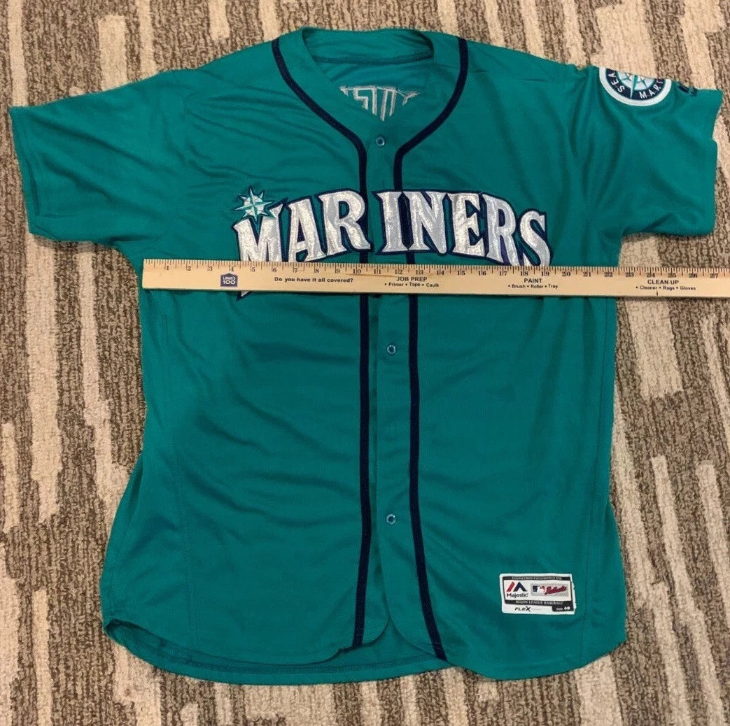 Majestic Mens Green Seattle Mariners Ken Griffey Jr #24 Flex MLB Jersey Size 40