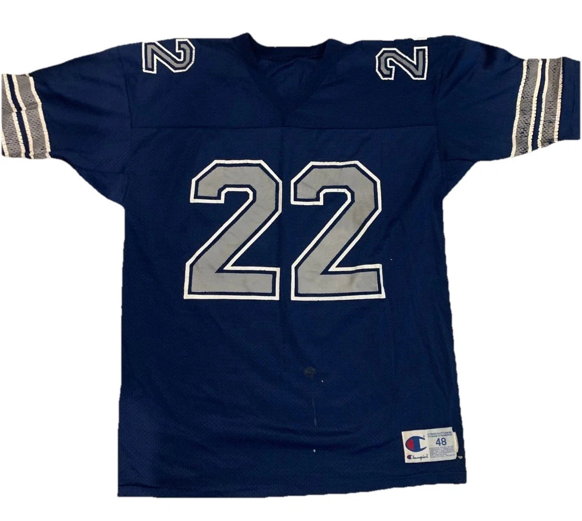 VINTAGE Champion Mens Navy Dallas Cowboys EMMITT SMITH #22 NFL Jersey Size 48