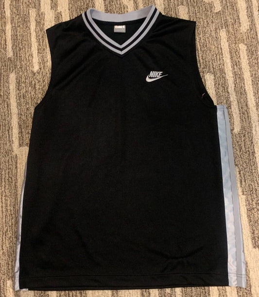 Vintage Nike Mens Black & Gray Streetwear Basketball Jersey Tank Top Size Large