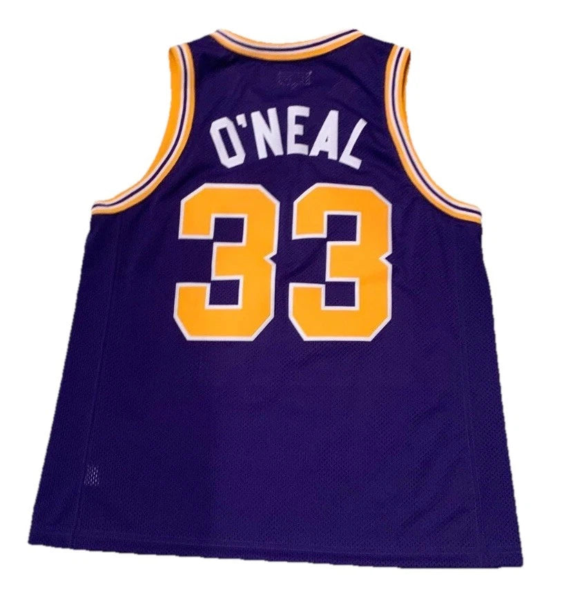 Retro Brand Mens Purple LSU Tigers Shaquille O'Neal #33 Basketball Jersey XL