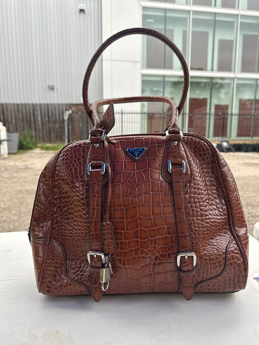 Prada Croc Brown Bag