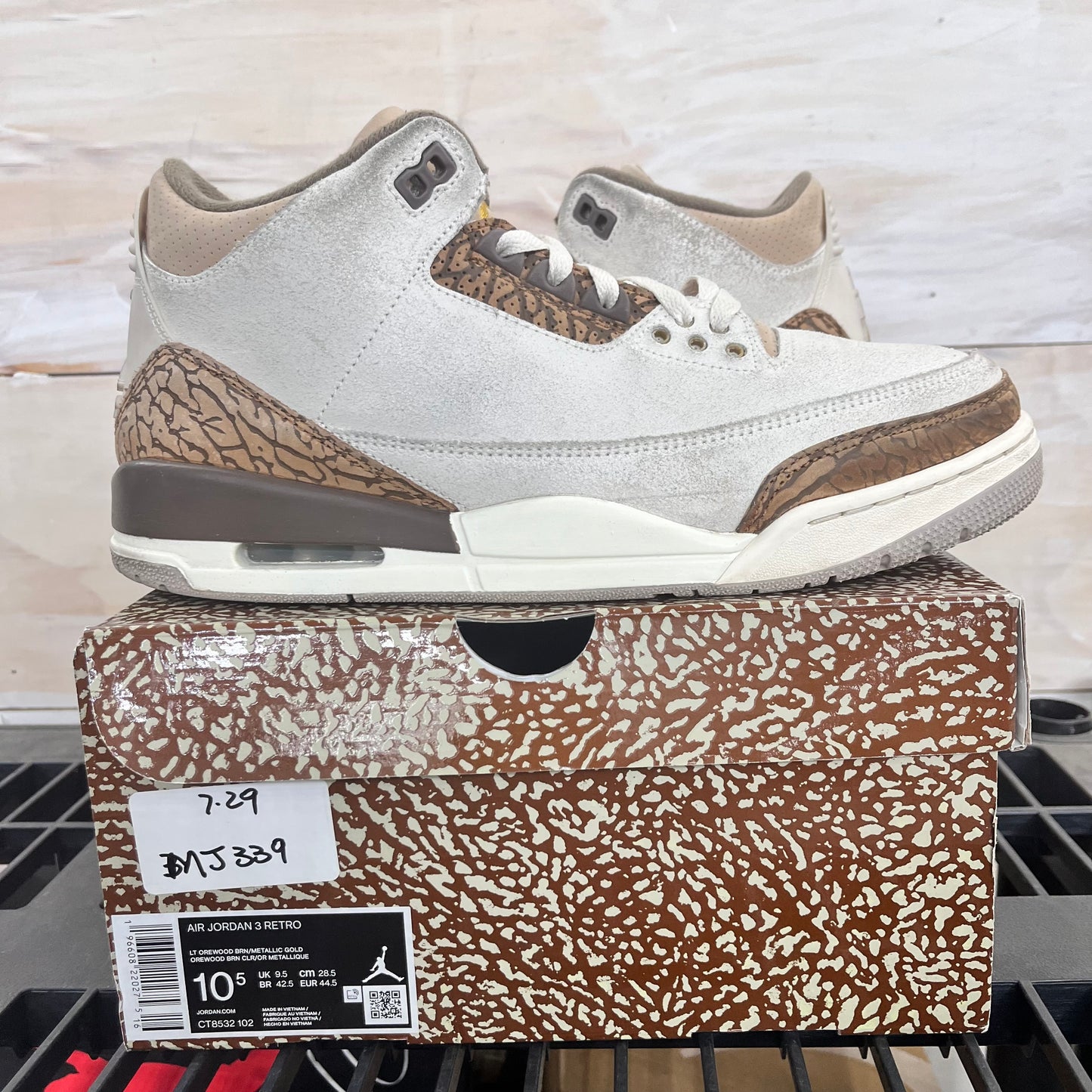 Jordan 3 Palomino Size 10.5