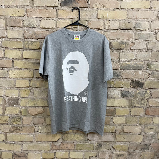 Bape Gray T-shirt Bape Head size L TRUSTEDCLUB (MKE)