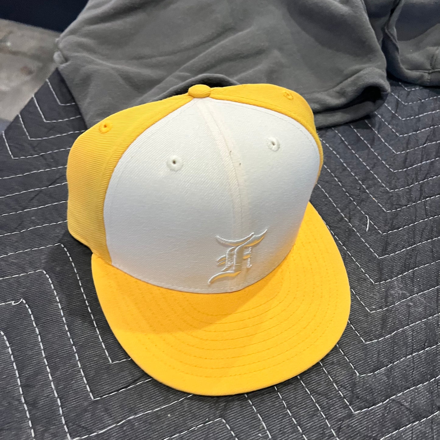 New Era Yellow Fitted Hat 7 3/8 (HOU) (TrustedClub)