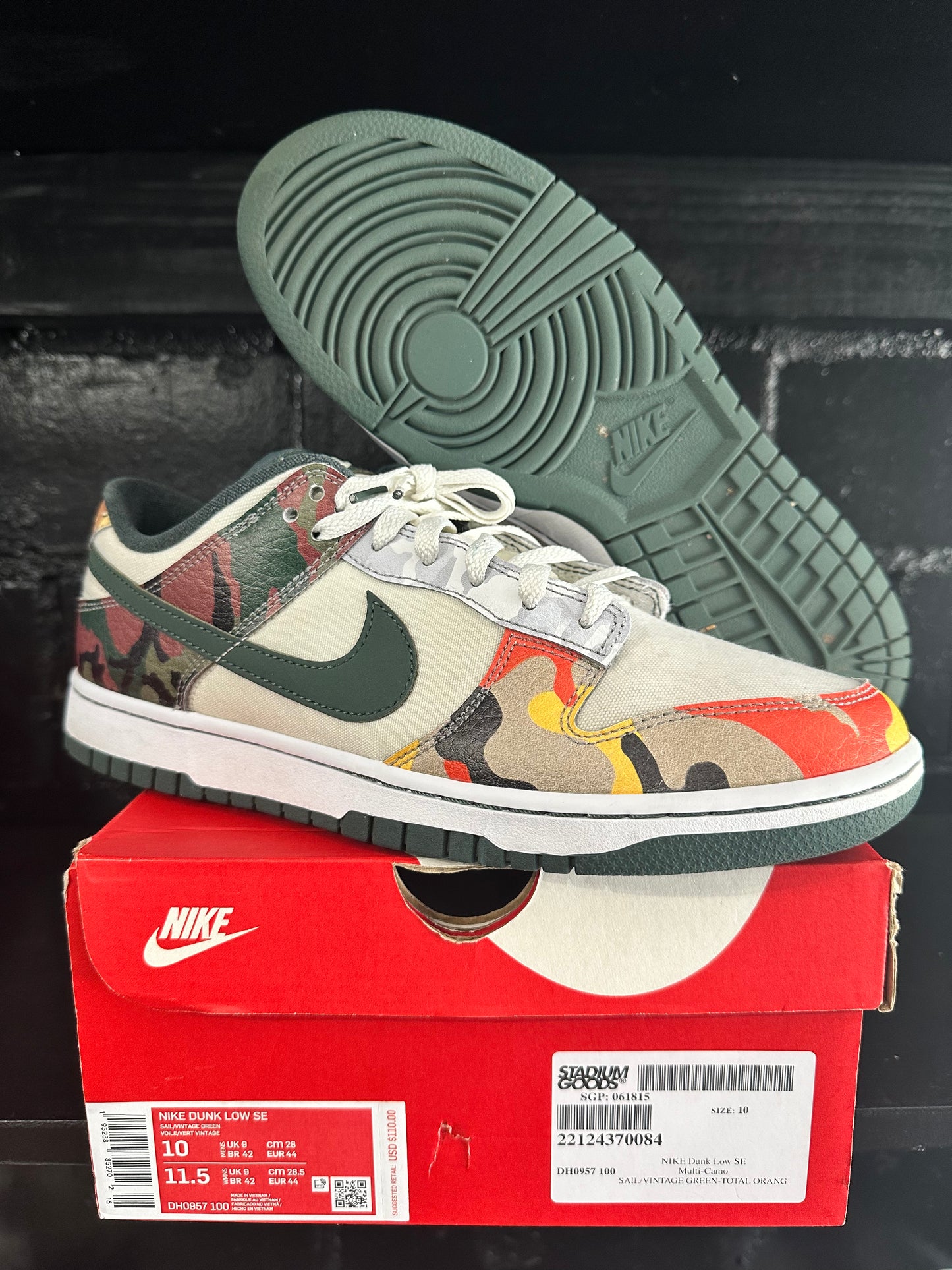 Nike Dunk Low Camo Size 10 (trstdclub)(HOU)