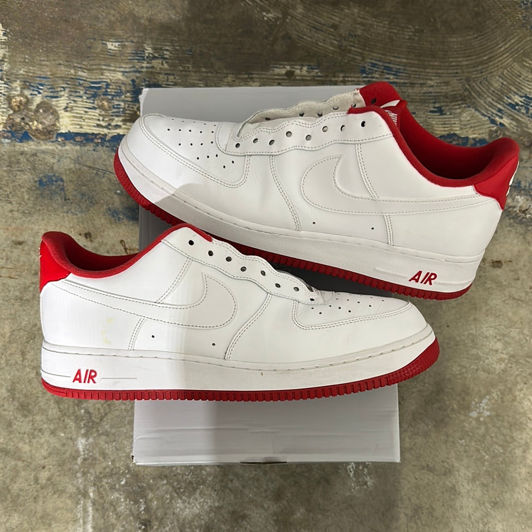 Nike AF1 White Red Sz 13 (HOU) (Trusted Club)