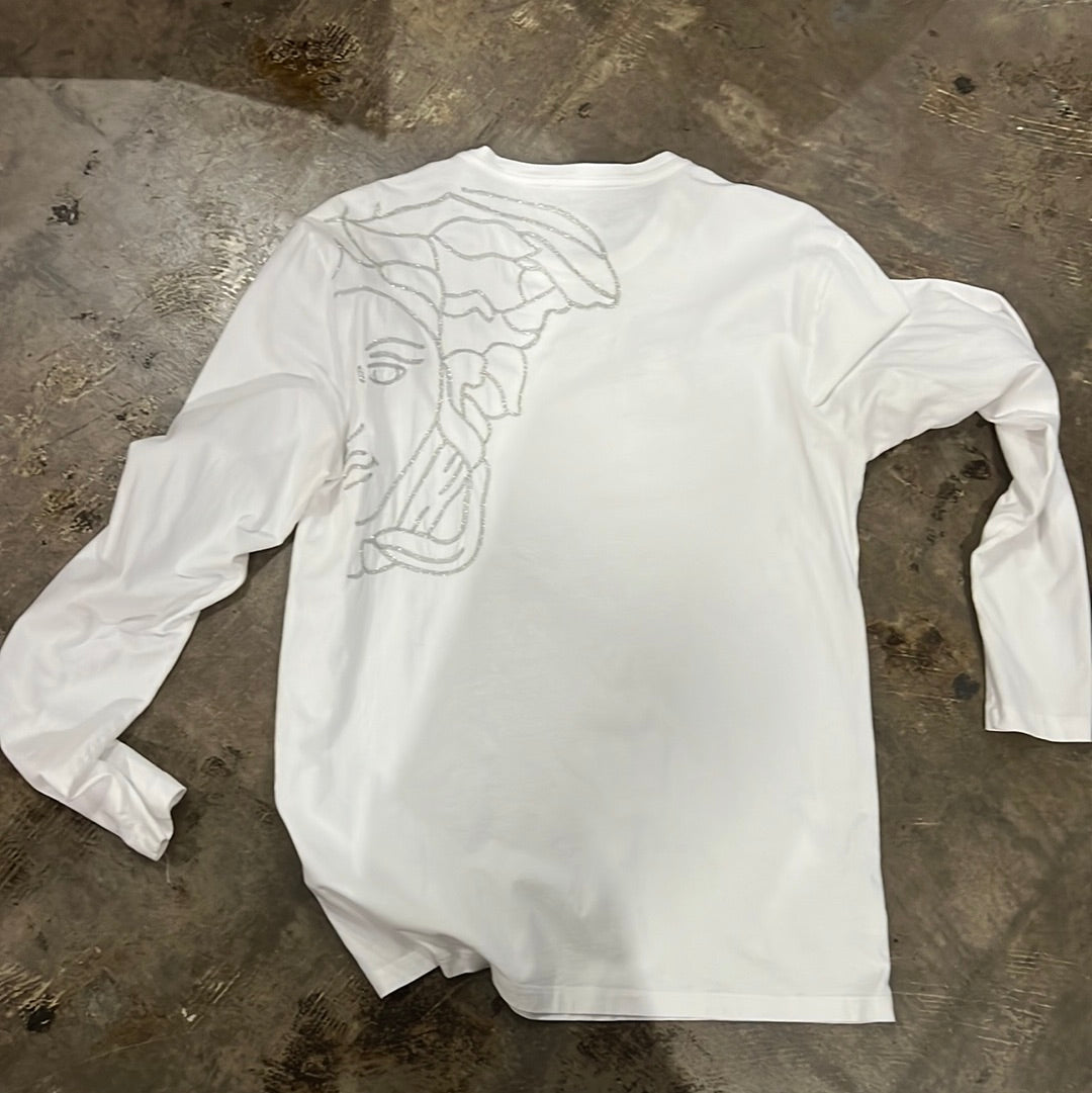 Versace White Long Sleeve Size S (HOU) (Trusted Club)