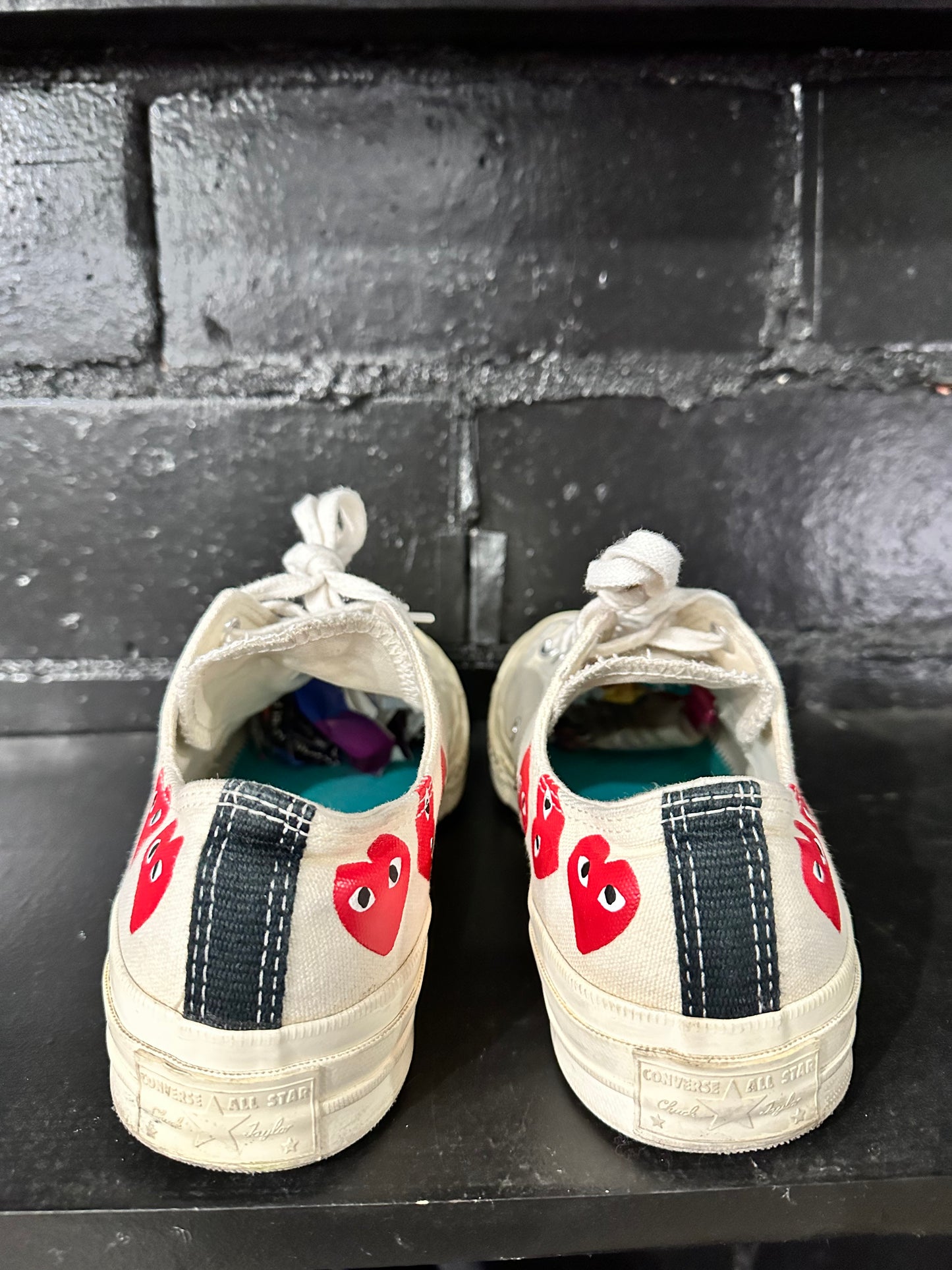 CDG Converse Lows White Size 8 (trstdclub)(Hou)