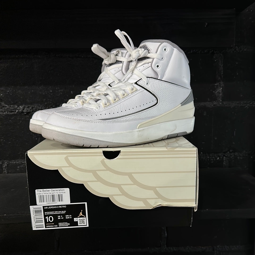 Jordan 2 White Cement size 10 (trustedclub)(hou)