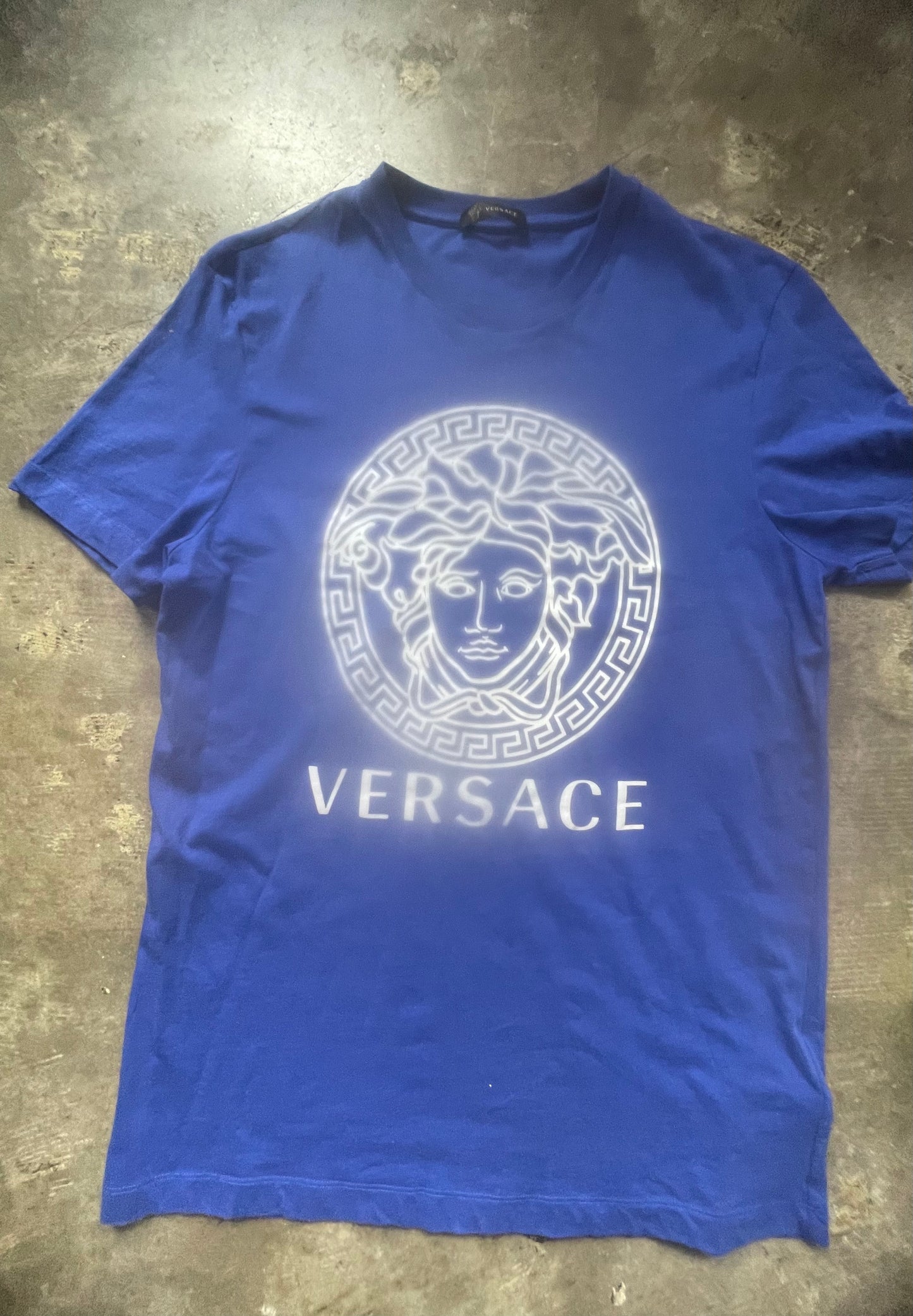 Versace Blue Tee Sz M (trstdclub) (HOU)