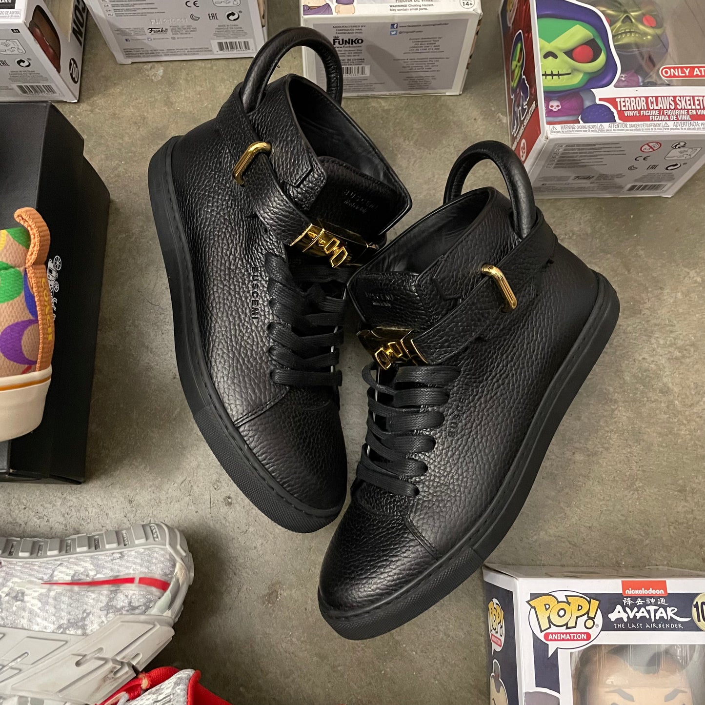 Buscemi Black Leather Sneaker Size 39 (HOU) (Trusted Club)
